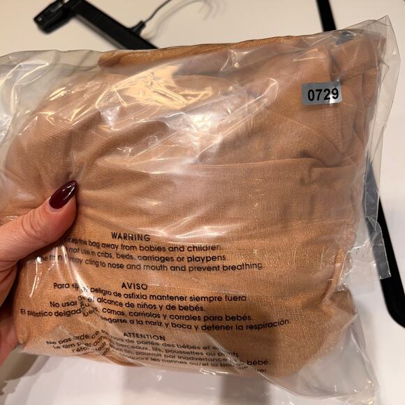 ZARA Light Brown Stretch Apricot Black Piped Open Front Side Slit Jacket Size S - Picture 9 of 9